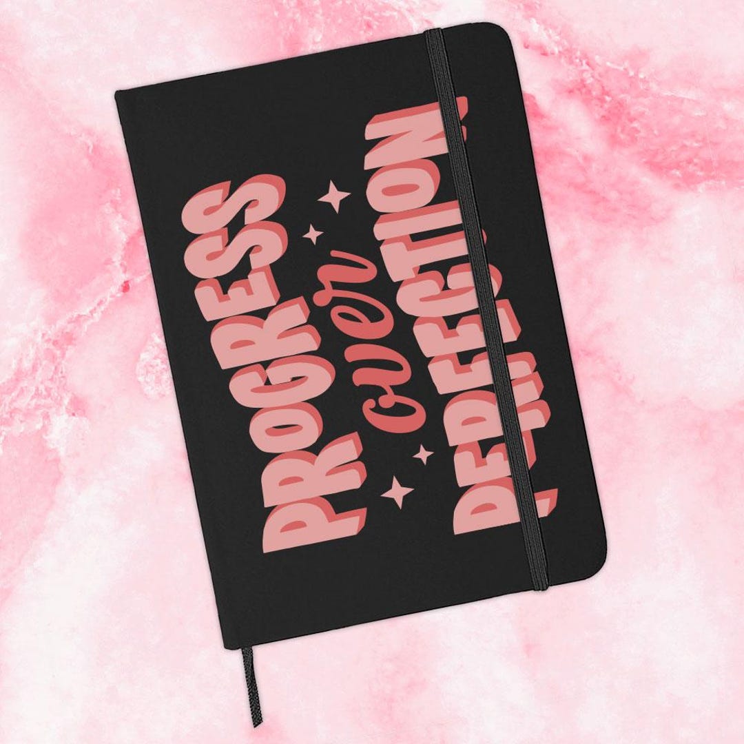 Progress Over Perfection Notebook, Cute Positivity Journal, to Do List ...