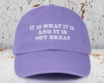 It Is Not Great Embroidered Dad Hat, Cute Women's Dad Hat, Women's Hat, Funny Hat, Gift For Bestie