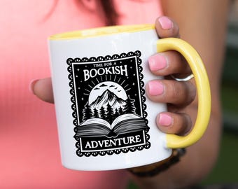 Time For a Bookish Adventure Coffee Mug, Cozy Heartwarming Reader Mug For Book Lovers, Library Vibes Gift For Bibiliophile, Librarian