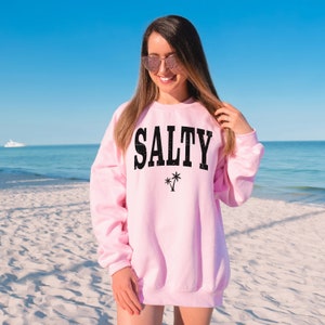 Beach Salty Unisex Crewneck Sweatshirt, Cute Beach Vacation Sweatshirt, Vacation Outfit, Vacay Sweatshirt, Beach Cover Up