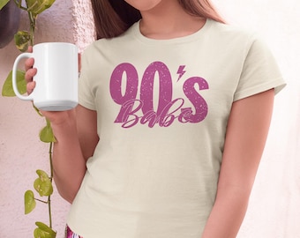 Pink 90's Babe Unisex T-Shirt, Throwback Tee for Millennials