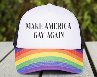 Heritage Pride American Flag State Outline Trucker Hat - Grey Heather, Embroidered, Adjustable Snapback