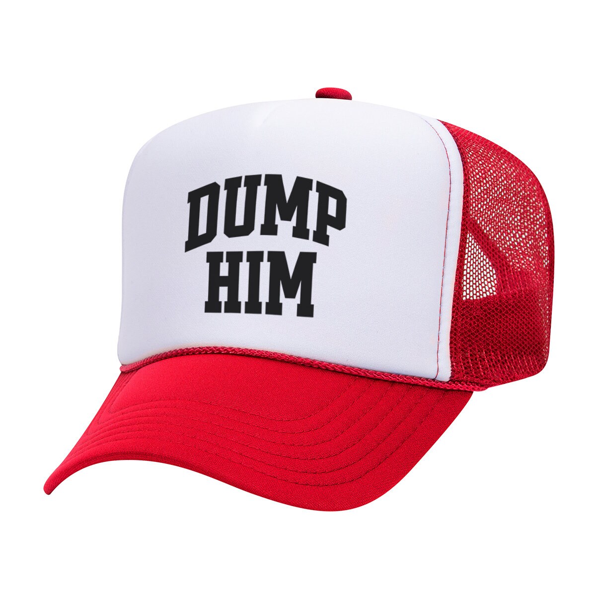 RIVEMUG 'Dump Him' Embroidered Trucker Hat - Foam Front Adjustable Snapback Cap With Mesh Back - View #8