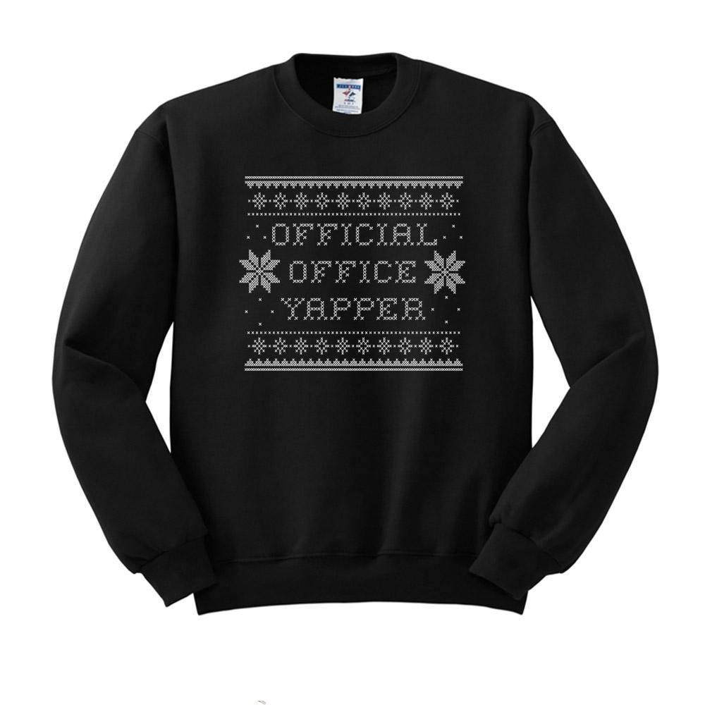 Official Office Yapper Office Christmas Crewneck Sweatshirt, Happy