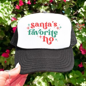 Santa&#39;s Favorite Ho Trucker Cap, Cute Christmas Women&#39;s Trucker Hat, Holiday Hat, Funny Trucker Hat