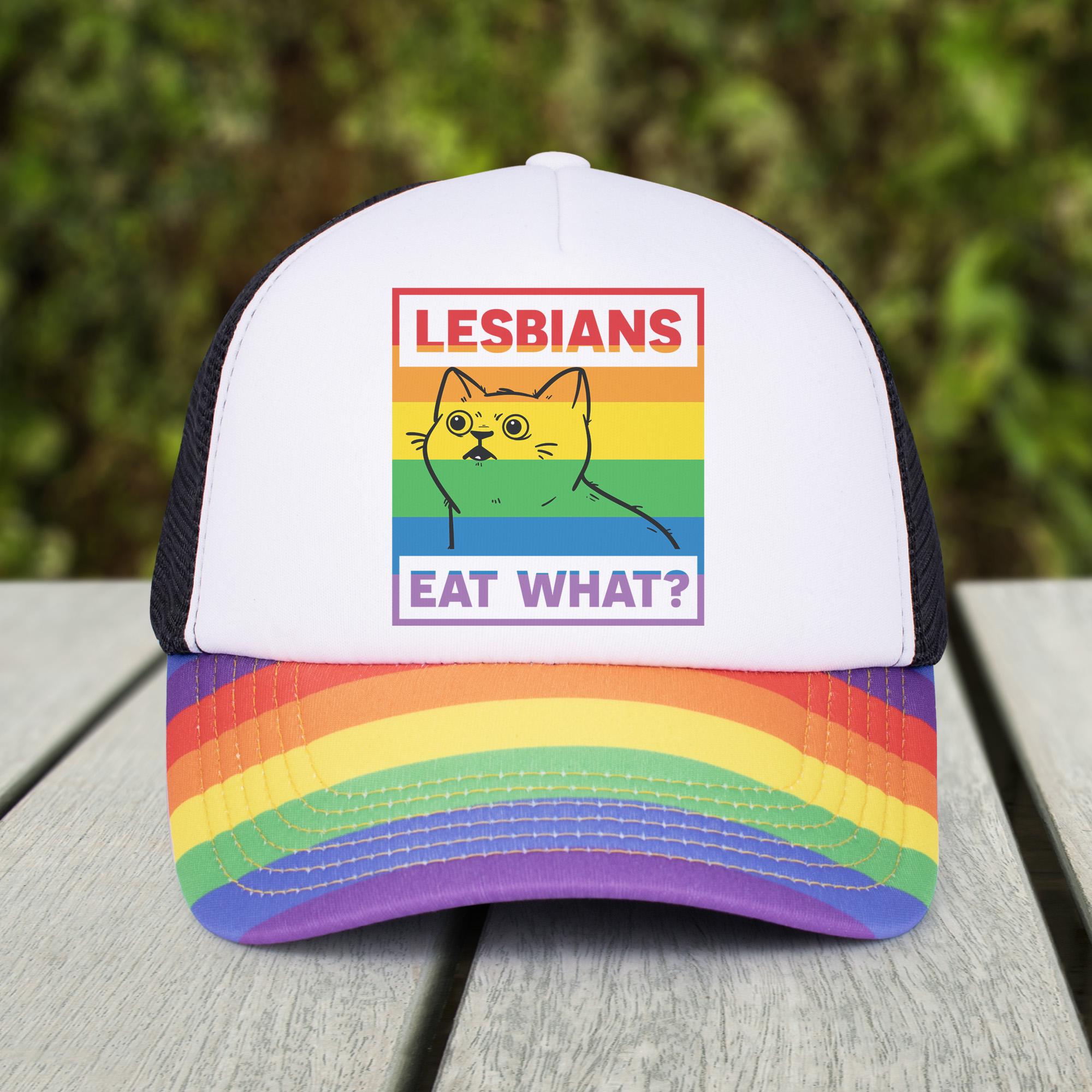 Key West Multicolor Rainbow Cat Pride Humorous Human Trucker Hat Amazon.com: I main image 4