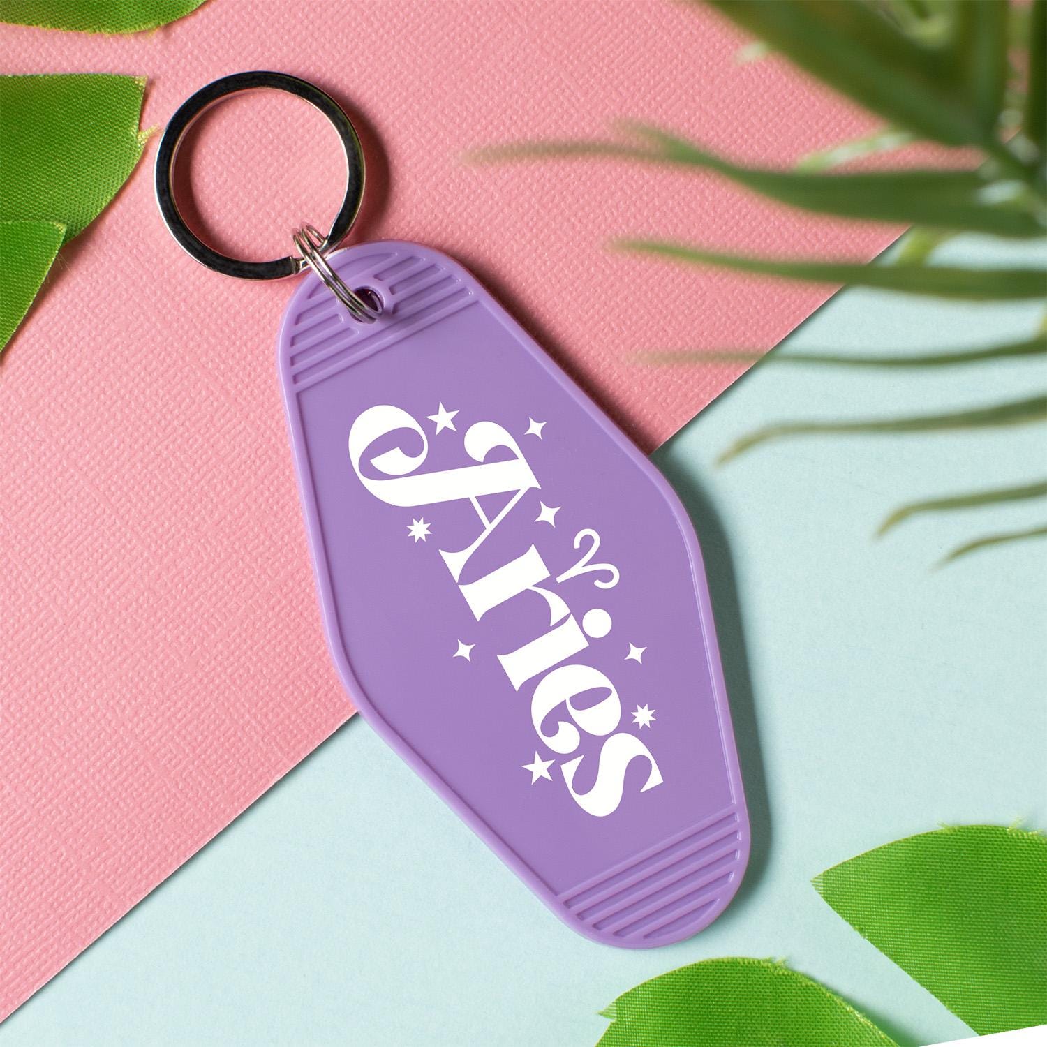 Aries Horoscope Motel Shape Keychain – Have a Nice Day