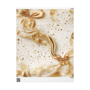 Elegancki złoty papier do pakowania kokard, luksusowe opakowanie na prezent, opakowanie świąteczne, prezent rocznicowy, dekoracja urodzinowa, oszałamiające opakowanie na prezent