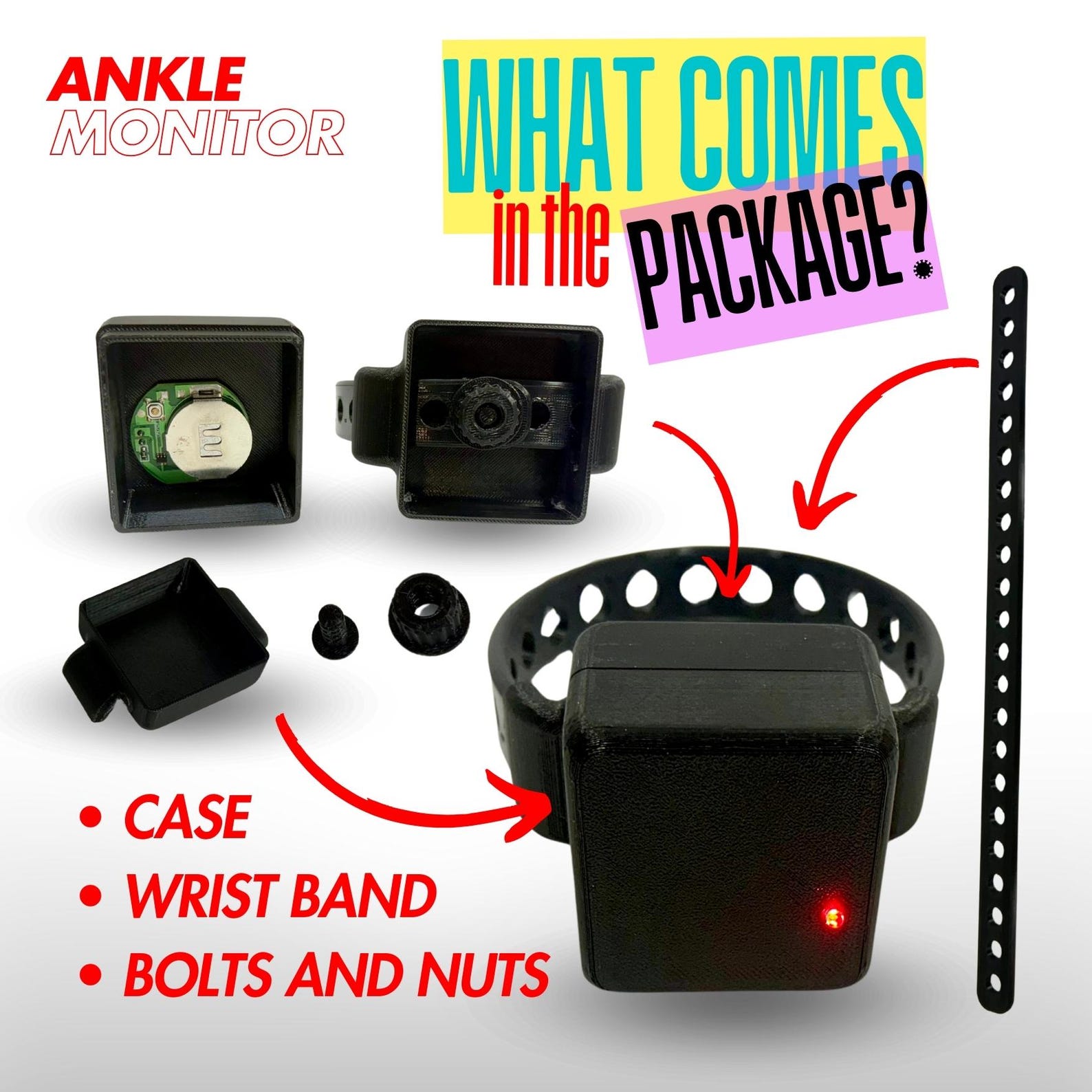 Ankle Monitor Flashing Light Ankle Monitor, Ankle Monitor Prop, Fake ...
