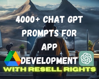 Oltre 4000 prompt GPT di chat con diritti di rivendita/Sviluppo di app/Codifica/Sviluppatore di app/Idee per lo sviluppo di app/Download digitale