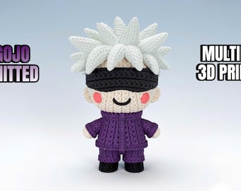 Gojo Satoru – Handmade PLA Crochet Style Anime Figure | Inspired Collection