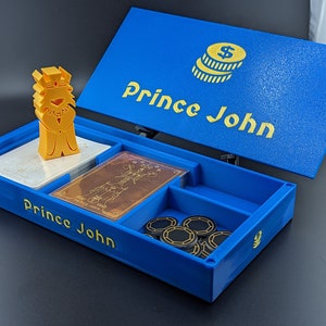 Prince John box and Marker. shown with base game tokens.
"Almost complete" does not include acrylic tokens.
Game shown for demonstration purposes only, listing does not include a copy of the game.