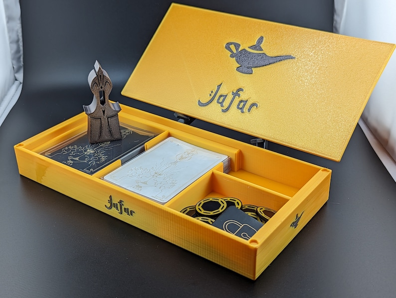 Jafar box and Marker. Shown with acrylic Stock Upgrade tokens
"Almost complete" does not include acrylic tokens.
Game shown for demonstration purposes only, listing does not include a copy of the game.