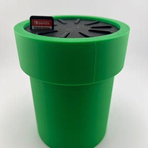 Suporte para cartuchos de jogos retrô em tubo de dobra verde – Suporte divertido com tema de console para cartas de jogo