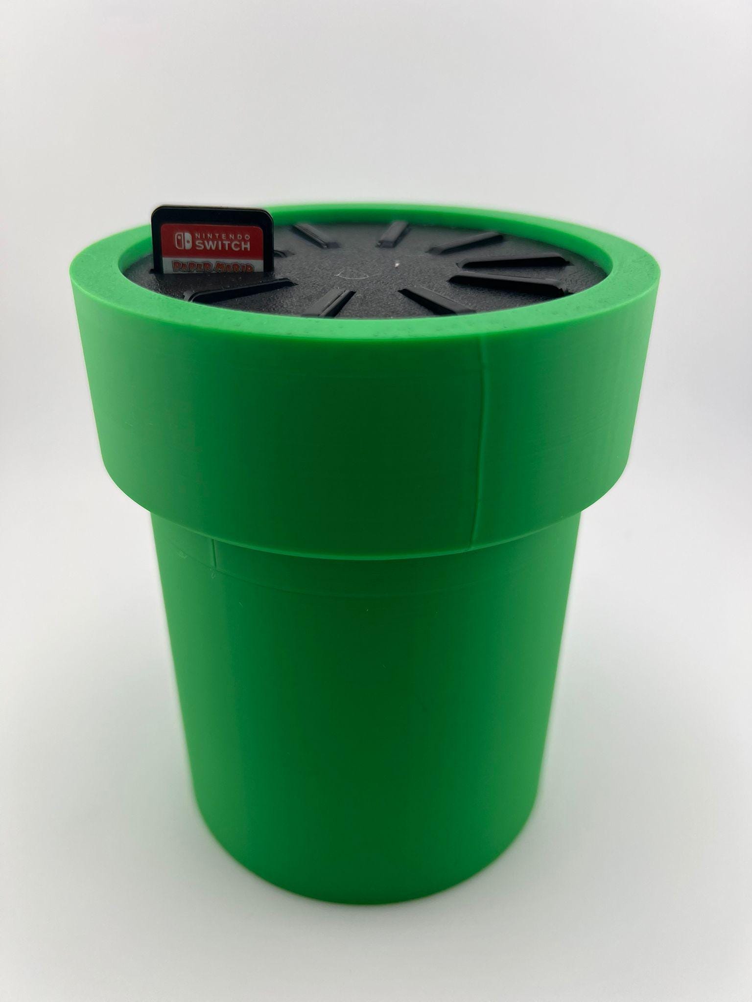 Retro Green Warp Tube Game Cartridge Holder – Fun Console-Themed Stand for Game Cards