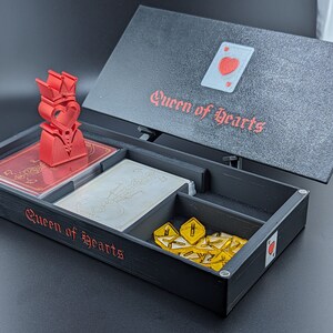 Queen of Hearts box and Marker shown with type C tokens.
"Almost complete" does not include acrylic tokens.
Game shown for demonstration purposes only, listing does not include a copy of the game.