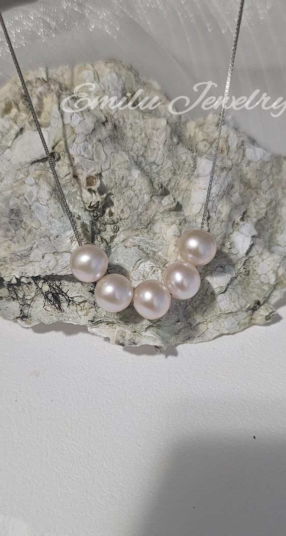 Collier En Perles De Culture Roses 8-9 Mm - 57 Cm Environ - Neuf Sans étui