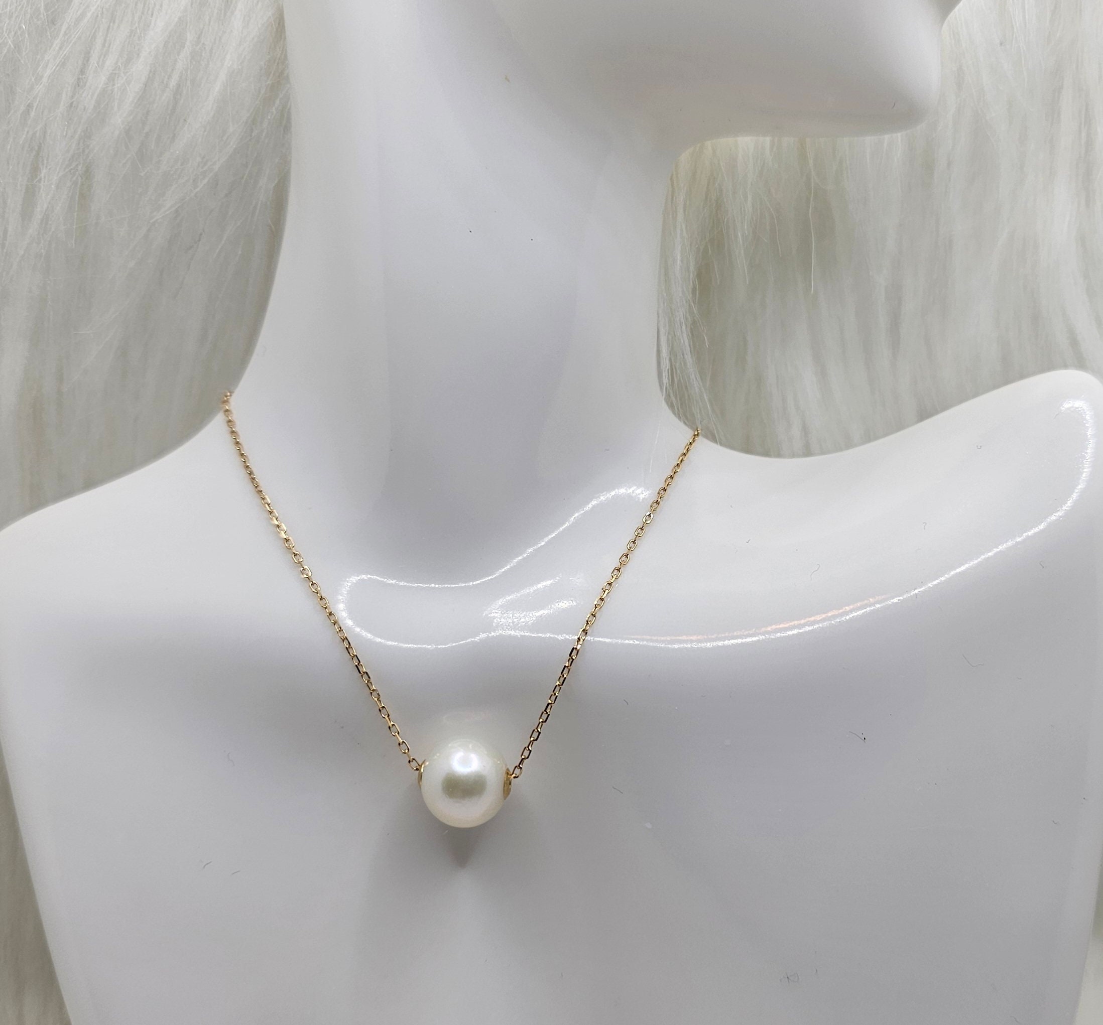 Freshwater Pearl 18k Gold Plated S925 Necklace, 45cm,10mm to