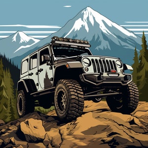 Black Jeep/ ai generated art/ printable art/ digital art/ ai art/ posters/ wall art/ downloadable/ printable/ creative art/ best ai art