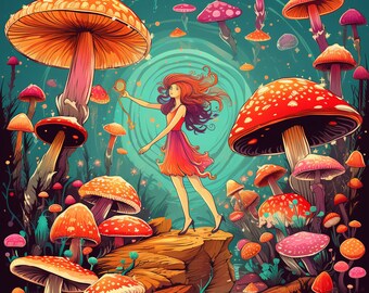 A fairy in her home/AI Generated Art/ AI Digital Prints/ Downloadable/ Printable Art