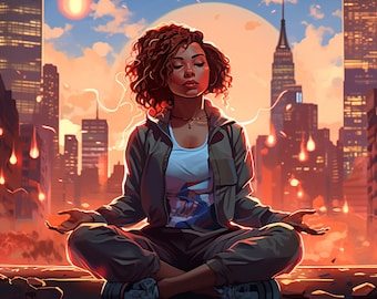 Illuminato/ Una collezione di 4/ Arte generata dall'intelligenza artificiale/ Stampe digitali/ Scaricabili/ Stampabili