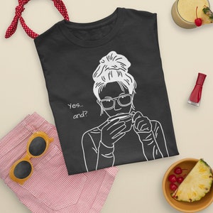 Coffee tshirt Woman Sarcasm Shirt Funny Hair Bun tee Glasses Smart Woman TShirt Unisex Men & Women's Tee