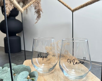 Trinkglas / Wasserglas | personalisiert | mit Herz