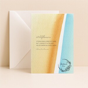Grußkarte - Wildblumen - Elegante Aquarell Grußkarte Inspirierende Note Handgeschriebenes Gedicht Poesie Danke Geburtstagswünsche