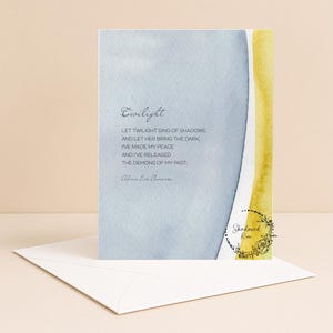 GRUSSKARTE - Twilight - Elegante Aquarell Grußkarte Inspirational Note Handgeschriebenes Gedicht Poesie Danke Geburtstagsgeschenk Präsent