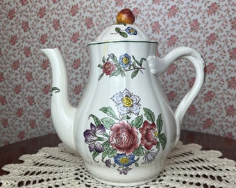 Vintage 1940 Copeland Spode porcelana pintada a mano tetera