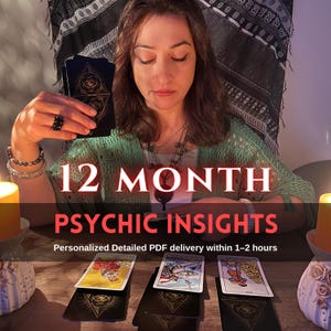 12 Month Tarot Insights PDF, Year Ahead Psychic Reading, Tarot Card Reading, Same Hour Spiritual Guidance, Intuitive Soul Insight