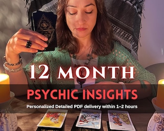 12-Monats-Tarot-Ergebnisse PDF, Year Ahead Psychic Reading, Tarotkarten-Lesung, Same Hour Spirituelle Anleitung, Intuitive Seeleneinblicke