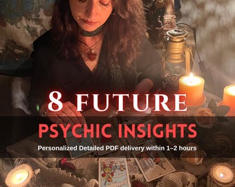 8 Zukunfts-Tarot-Einblicke, Psychische Kartenlegung, PDF, Tarotkartenlegung, Wahrsagerin-Stil, Same Hour Reading, Tarot-Lesung