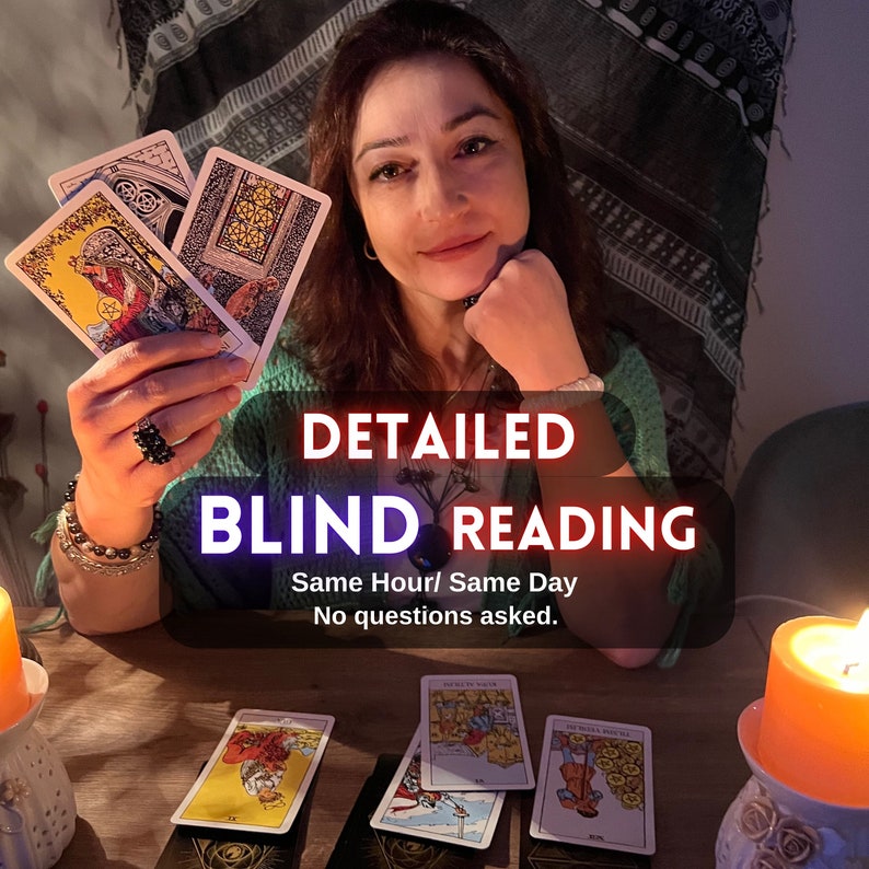 Blinde Tarot-Lesung ohne Fragen, Blinde lesen, Psychische Karten lesen, Detaillierte Tarot-Lesung, Spirituelle Beratung Bild 1