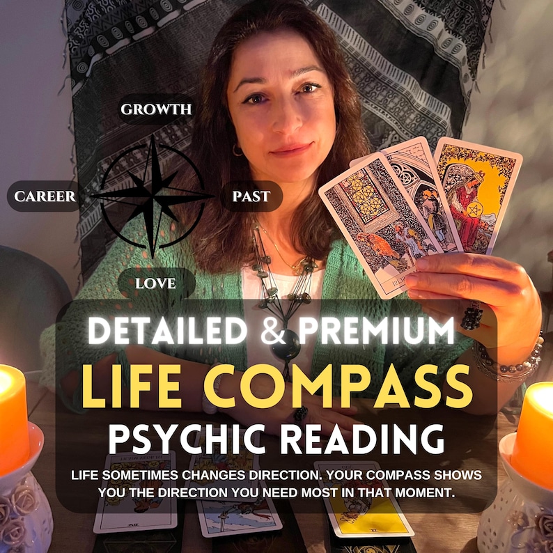 Same Hour Psychic Life Compass Reading, Soul Path Tarot Reading Accurate, Intuitive Spiritual Guidance image 1