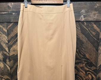 Vintage Valerie Stevens Camel Color Wool Pencil Skirt