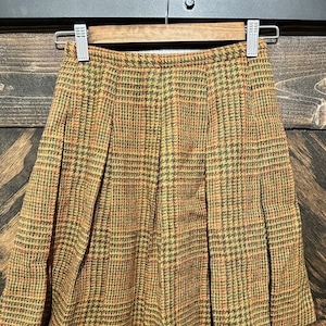 Vintage Sears Junior Bazaar Union Made Plaid Wool Skirt