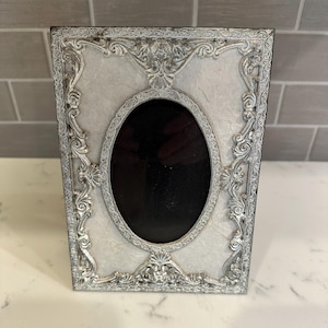 Vintage Silver Ornate Oval Picture Frame
