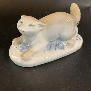 Vintage Porcelain Arctic Fox Figurine