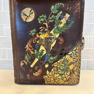 Antique Embossed Leather Bound Photo Album