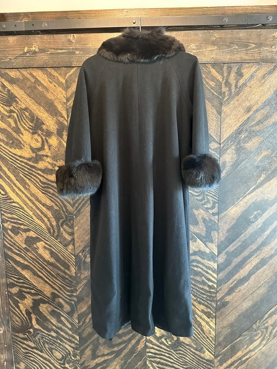 Vintage Marvin Richards Full Length 100% Lambswool Coat With Fur