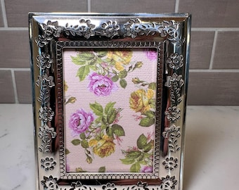 Brighton Pierced Floral 3 1/2 x 2 /12 Silver Picture Frame