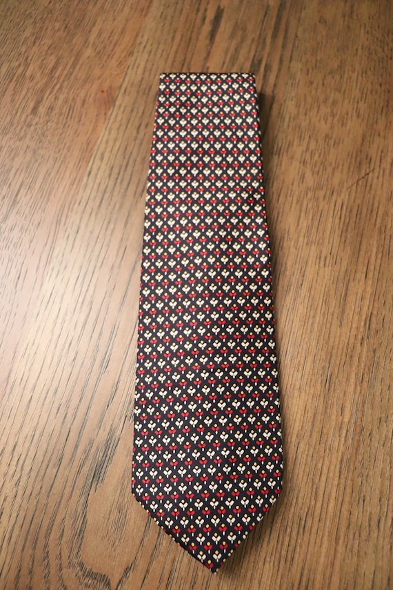 Yves Saint Laurent Blue Red and White Tie