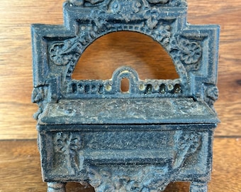 Antique Cast Iron Match Safe