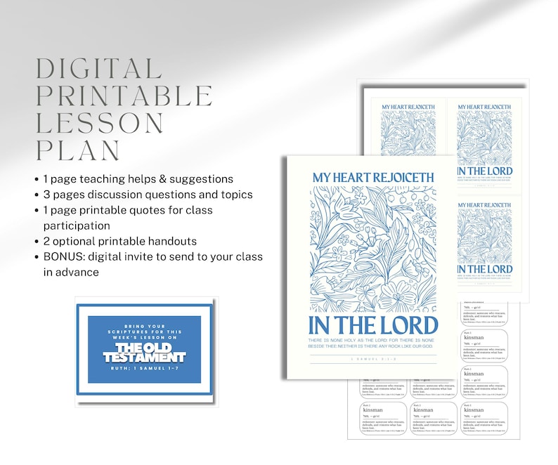Old Testament Lesson Plan, Gospel Doctrine & Sunday School Teaching Help, June 1-7, Ruth, 1 Samuel 1-7 Come Follow Me 2026 image 3