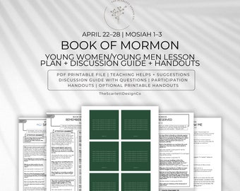 Book of Mormon Lesson Plans | Young Women Young Men Discussion Guide | Mosiah 1-3 Teaching Helps | April 22-28 | Come Follow Me 2024