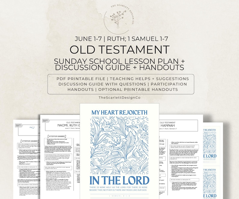 Old Testament Lesson Plan, Gospel Doctrine & Sunday School Teaching Help, June 1-7, Ruth, 1 Samuel 1-7 Come Follow Me 2026 image 1