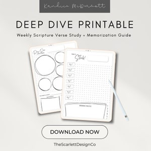 Scripture Verse Study & Memorize Printable | Deep Dive Scripture Verse Printable | Memorization Guide Printable