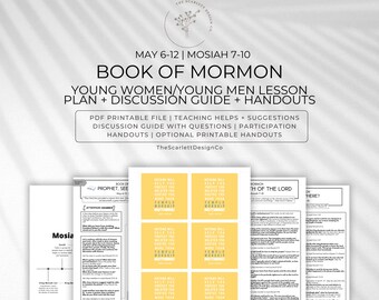 Plans de leçon du Livre de Mormon | Guide de discussion pour les jeunes filles et les jeunes gens | Aides pédagogiques Mosiah 7-10 | 6-12 mai | Venez me suivre 2024