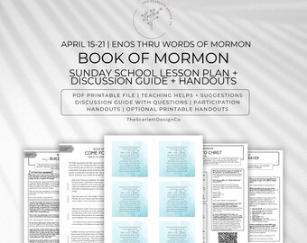 Book of Mormon Lesson Plan | Gospel Doctrine & Sunday School Teaching Help | April 15-21 | Enos thru Words of Mormon | Come Follow Me 2024